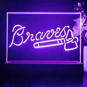 Atlanta Braves Logo 1 LED Desk Light
