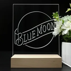 Blue Moon Beer Logo 2 LED Desk Light