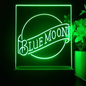 Blue Moon Beer Logo 2 LED Desk Light