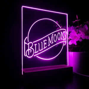 Blue Moon Beer Logo 2 LED Desk Light