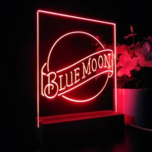 Blue Moon Beer Logo 2 LED Desk Light