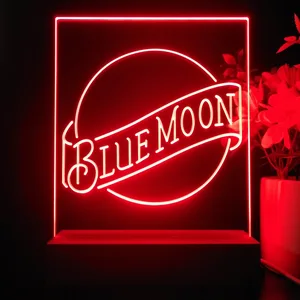 Blue Moon Beer Logo 2 LED Desk Light