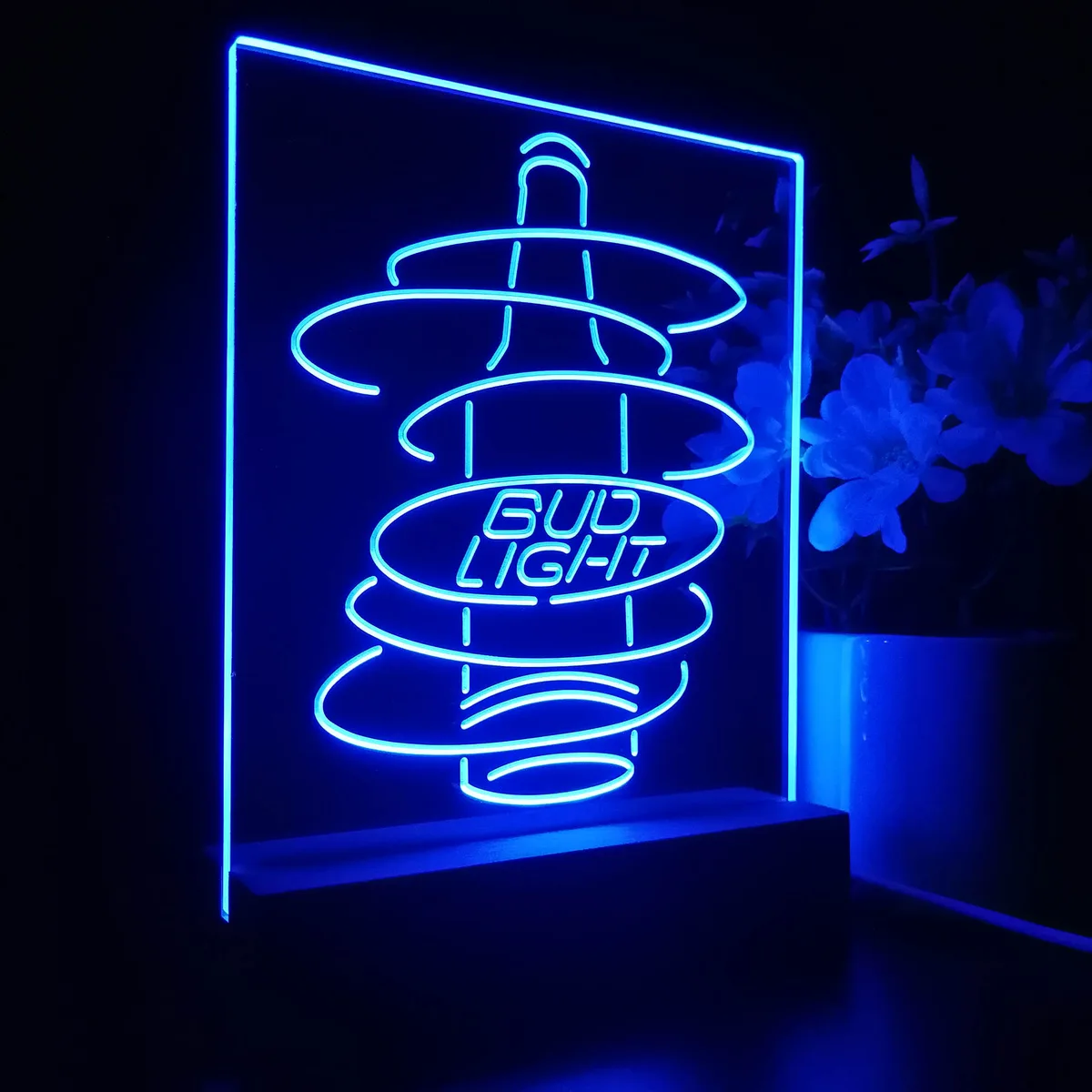 Bud Light Beer Bottle LED Desk Light