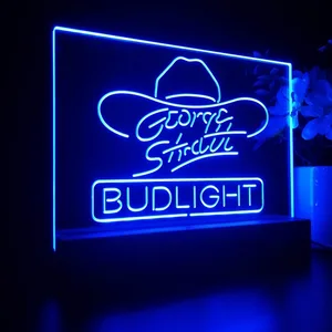 Bud Light George Strait Hat LED Desk Light