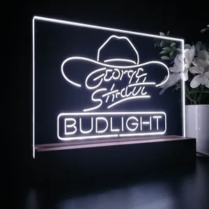 Bud Light George Strait Hat LED Desk Light