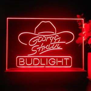Bud Light George Strait Hat LED Desk Light