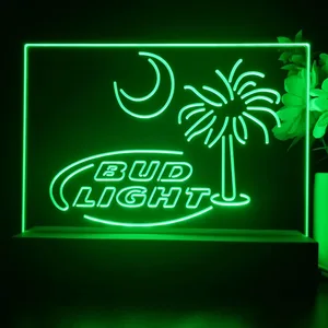 Bud Light Palm Tree with Moon LED Desk Light