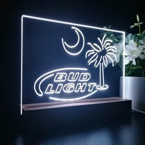 Bud Light Palm Tree with Moon LED Desk Light