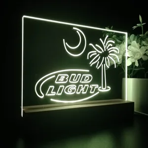 Bud Light Palm Tree with Moon LED Desk Light