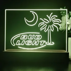 Bud Light Palm Tree with Moon LED Desk Light
