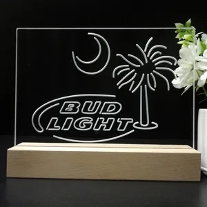 Bud Light Palm Tree with Moon LED Desk Light