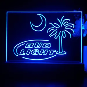 Bud Light Palm Tree with Moon LED Desk Light