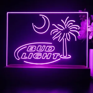 Bud Light Palm Tree with Moon LED Desk Light