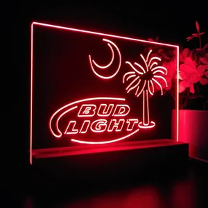 Bud Light Palm Tree with Moon LED Desk Light