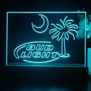 Bud Light Palm Tree with Moon LED Desk Light