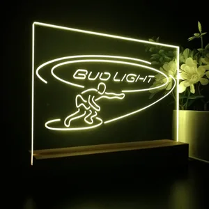 Bud Light Surf Snowboarder LED Desk Light