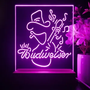 Budweiser Cowboy Guitar LED Desk Light
