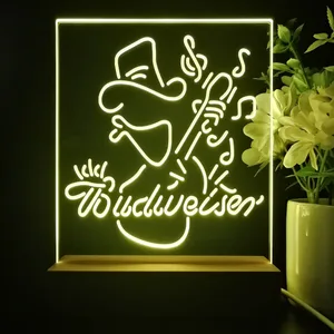 Budweiser Cowboy Guitar LED Desk Light