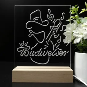 Budweiser Cowboy Guitar LED Desk Light