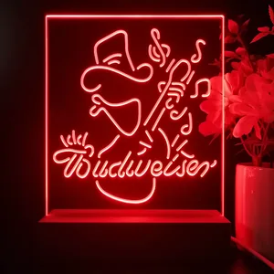 Budweiser Cowboy Guitar LED Desk Light