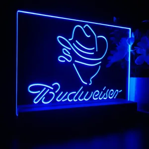 Budweiser Cowboy Head LED Desk Light