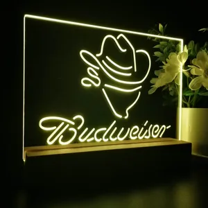 Budweiser Cowboy Head LED Desk Light
