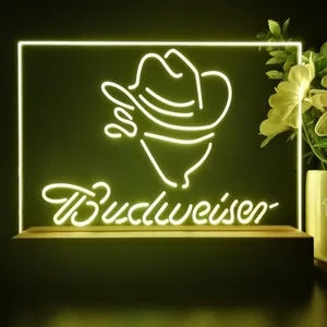 Budweiser Cowboy Head LED Desk Light