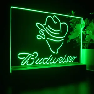 Budweiser Cowboy Head LED Desk Light