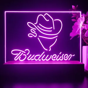 Budweiser Cowboy Head LED Desk Light