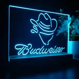 Budweiser Cowboy Head LED Desk Light