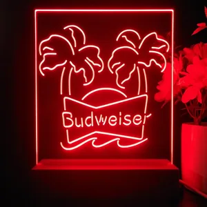 Budweiser Palm Trees LED Desk Light