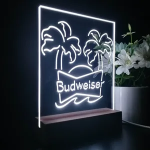 Budweiser Palm Trees LED Desk Light