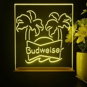 Budweiser Palm Trees LED Desk Light