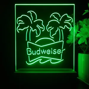 Budweiser Palm Trees LED Desk Light