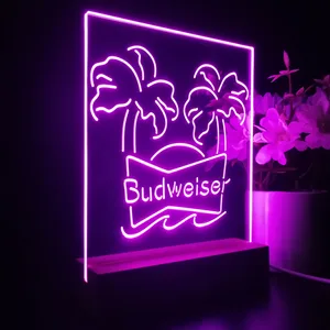 Budweiser Palm Trees LED Desk Light