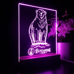 Bundaberg Rum Bear Logo LED Desk Light