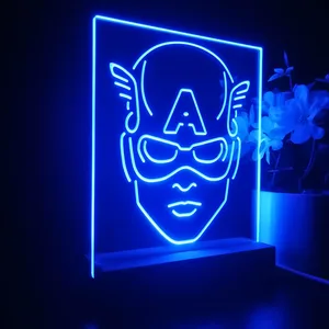 Captain America Face LED Desk Light