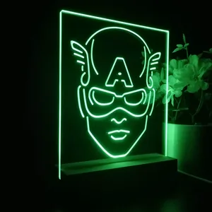Captain America Face LED Desk Light