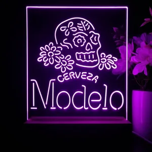 Cerveza Modelo Skull LED Desk Light