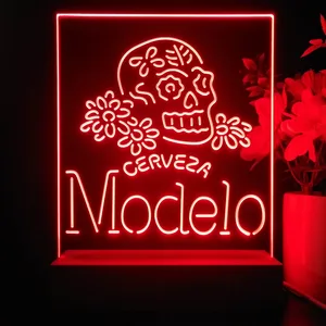 Cerveza Modelo Skull LED Desk Light