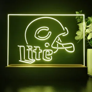 Chicago Bears Helmet Miller Lite LED Desk Light