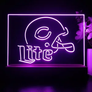 Chicago Bears Helmet Miller Lite LED Desk Light