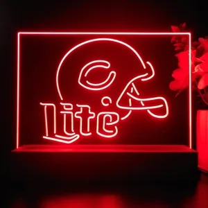 Chicago Bears Helmet Miller Lite LED Desk Light