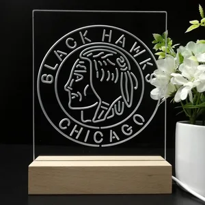 Chicago Blackhawks Logo 2 LED Desk Light