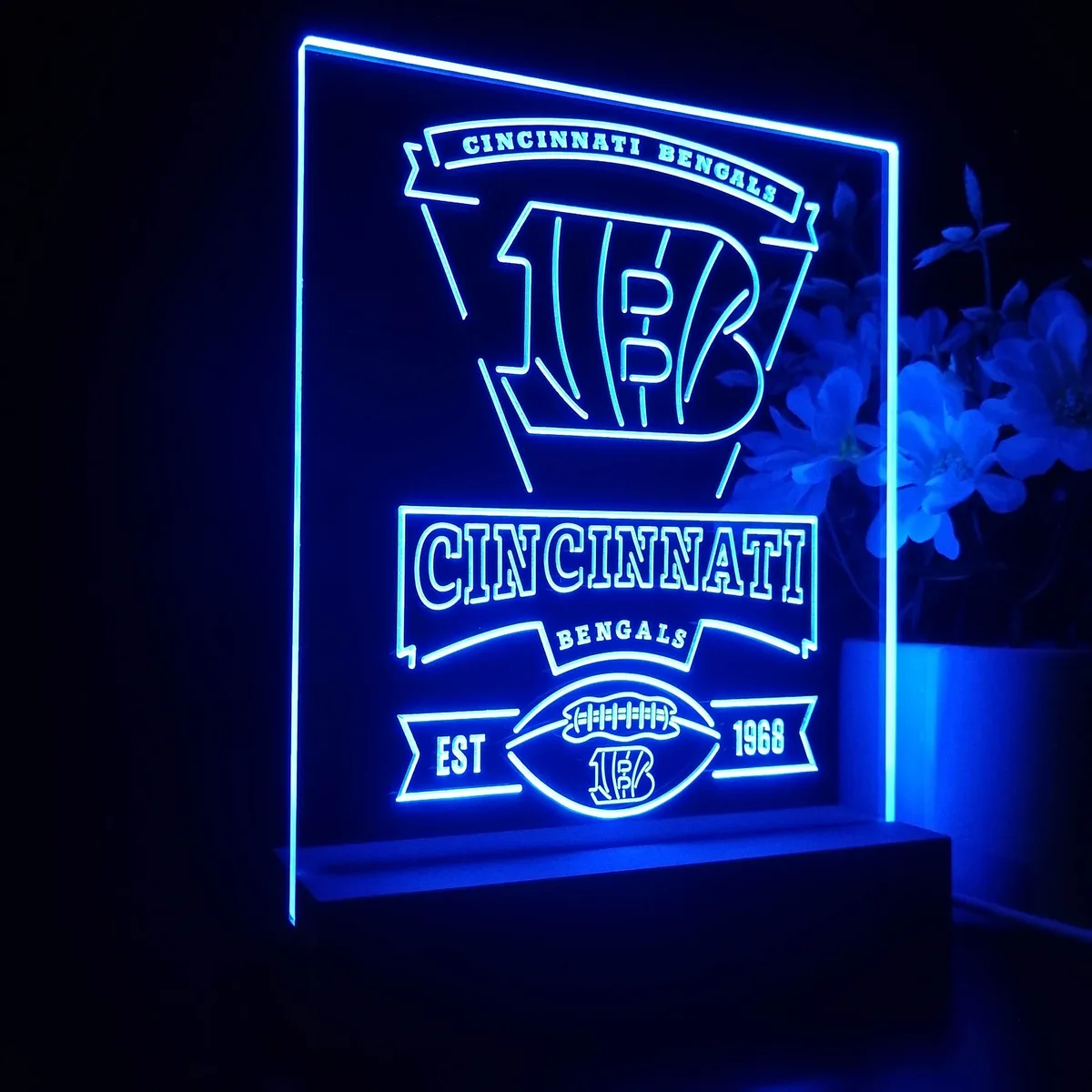 Cincinnati Bengals EST 1968 LED Desk Light