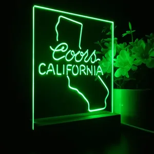 Coors Light California Map LED Desk Light