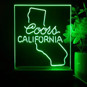 Coors Light California Map LED Desk Light