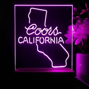Coors Light California Map LED Desk Light
