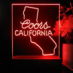 Coors Light California Map LED Desk Light