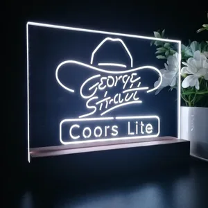 Coors Light George Strait Hat LED Desk Light